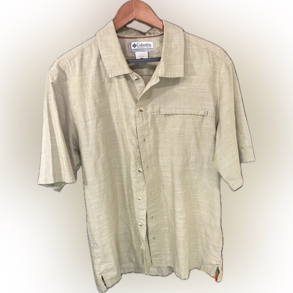 Columbia Vertex Men’s Beige Short Sleeve Hiking Shirt L